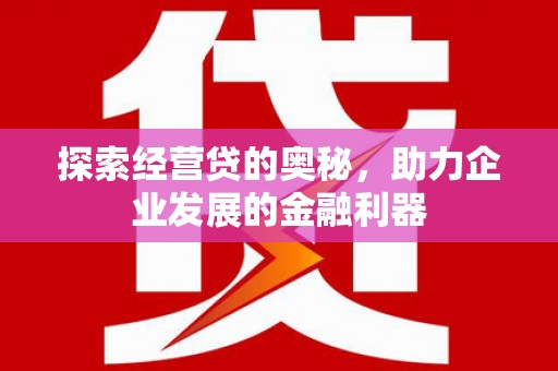 西乌旗探索经营贷的奥秘，助力企业发展的金融利器