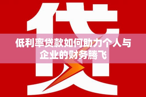 西乌旗低利率贷款如何助力个人与企业的财务腾飞