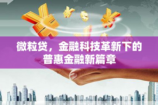 西乌旗微粒贷，金融科技革新下的普惠金融新篇章